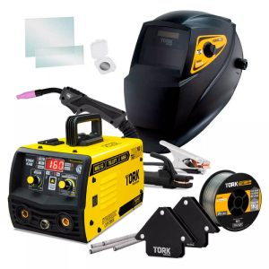 Inversora de Solda 160A MIG/MMA/TIG Bivolt c/ Máscara + Acessório SuperTork