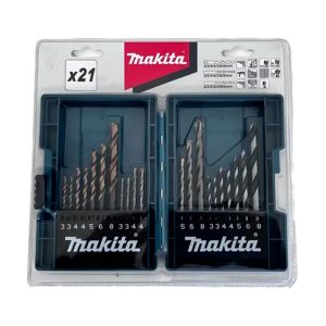 Kit 21 Peças Brocas Madeira Concreto Metal B-44884 Makita