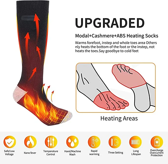 Rechargeable Heated Socks Fast Heating Warmth for Cold Weather - Image 4