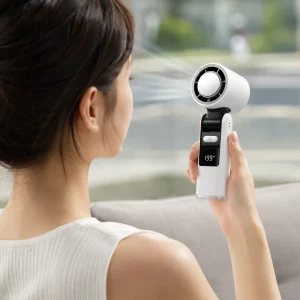 Portable Rechargeable Handheld Fan with Digital Display