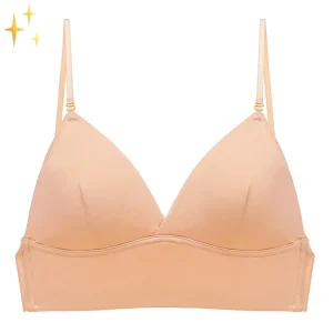 Backless Bra Low Back Seamless Wireless Adjustable Straps Triangle Cups Deep