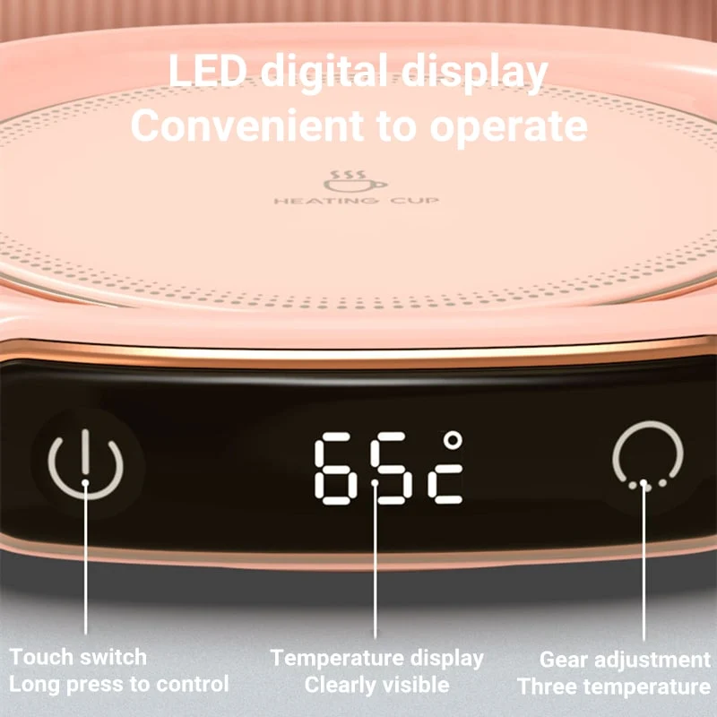 Coffee Mug and Cup Warmer Plate with Digital Temperature Display for Desk Tumbler