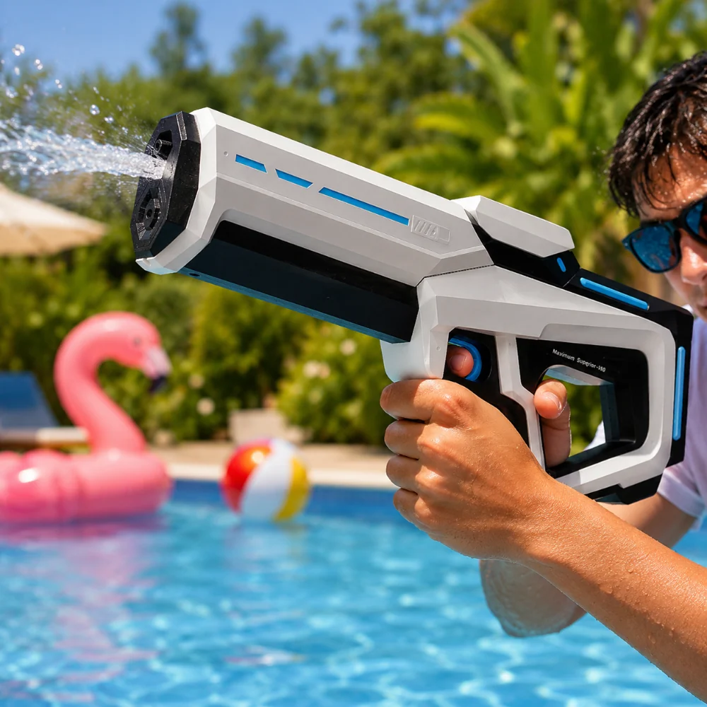 Electric Automatic Water Gun with Large Tank and Long Range Blaster High Capacity