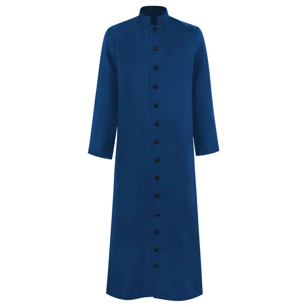 Halloween Priest Costume Cassock Robe with Button Front for Clergy Outfit - Image 4