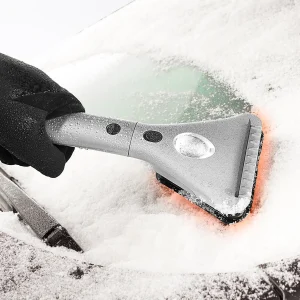 Heated Car Ice Scraper for Window Windshield with Extendable Handle LED Light and 12v Power Cord