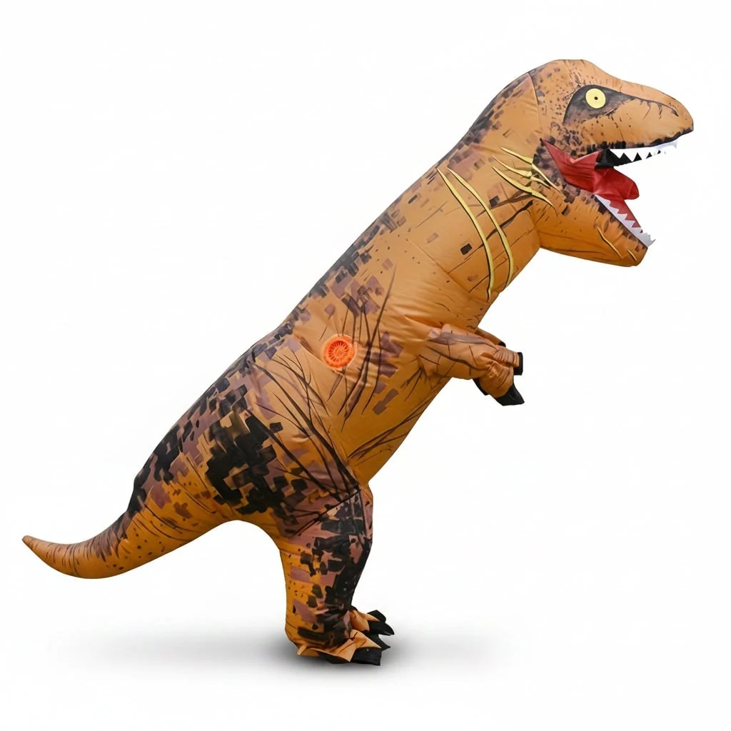Kids' Halloween Inflatable Dinosaur Costume T-Rex Outfit with Built-In Fan and Crackle Print - Image 5