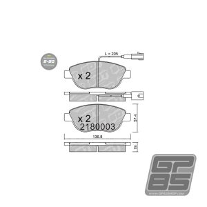 ABARTH 500/595 160 13-PRESENT – SDT S-50 PADS – FRONT