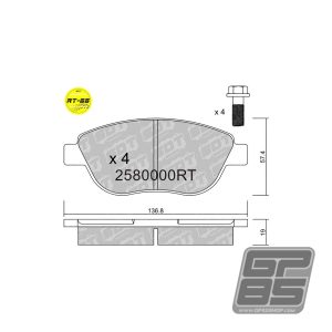 ABARTH 500/595 135/160 – SDT RT-66 PADS – FRONT