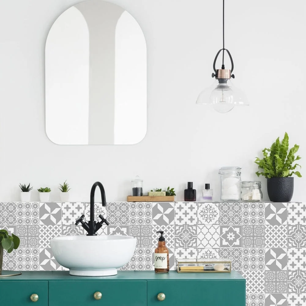 Peel and Stick Tile Backsplash Wall Art Decor Stickers with Mandala Patterns Pack of 24 - Image 3