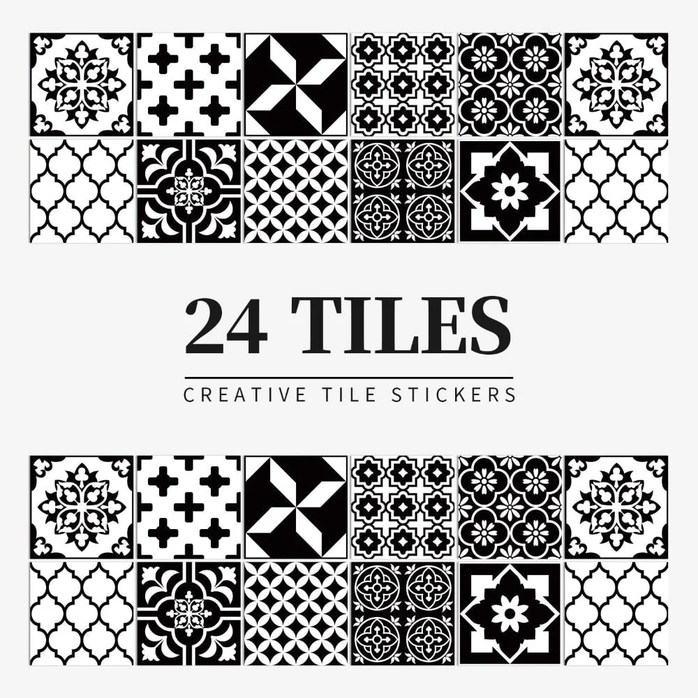 Peel and Stick Tile Backsplash Wall Art Decor Stickers with Mandala Patterns Pack of 24 - Image 7