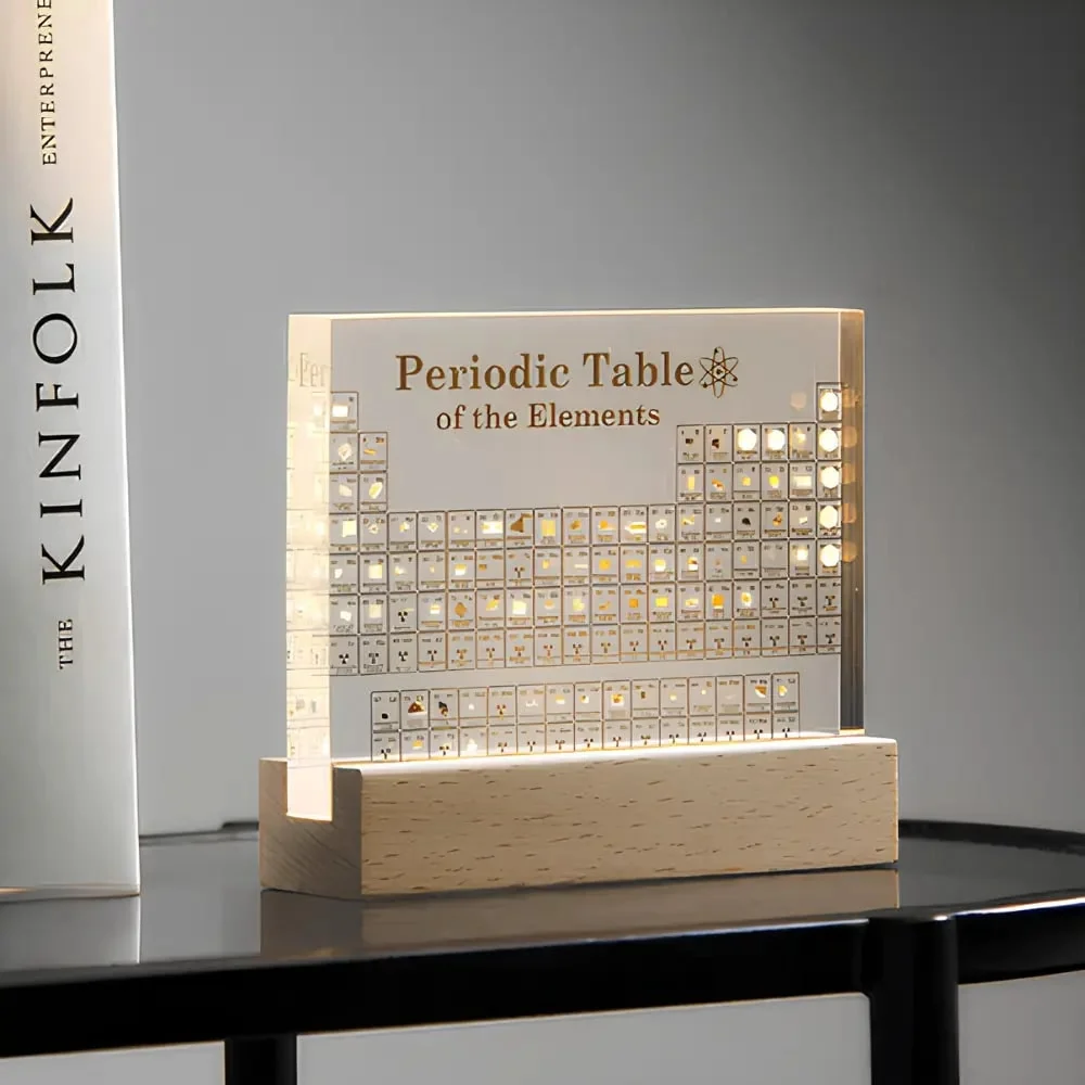 Periodic Table with Real Elements Acrylic LED Display Educational Gift - Image 3