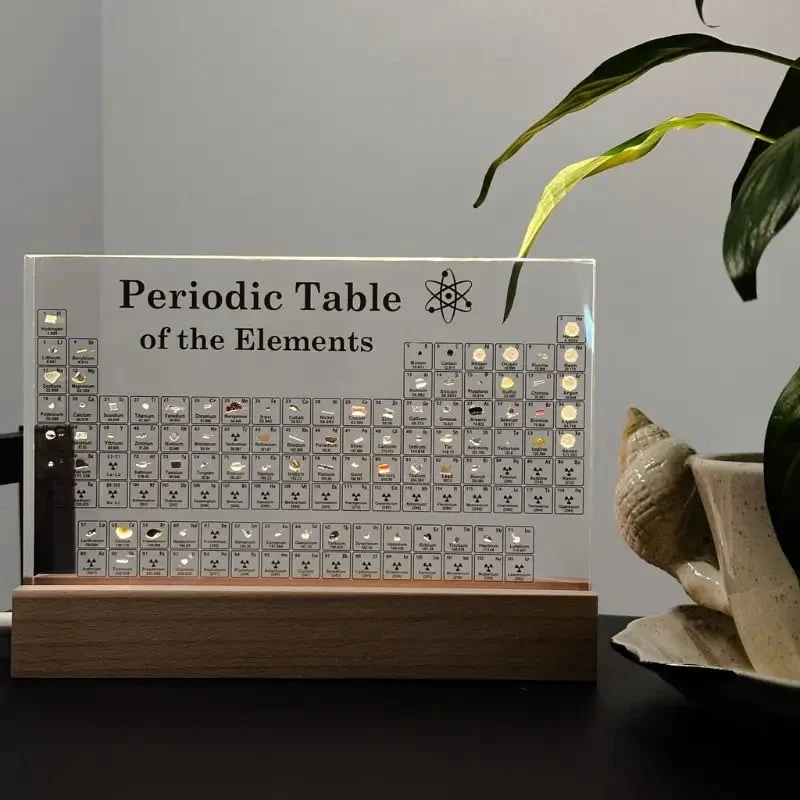 Periodic Table with Real Elements Acrylic LED Display Educational Gift - Image 4