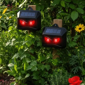 Rat and Mouse Deterrent with Electronic Ultrasonic Pest and Predator Light Eyes for Garden