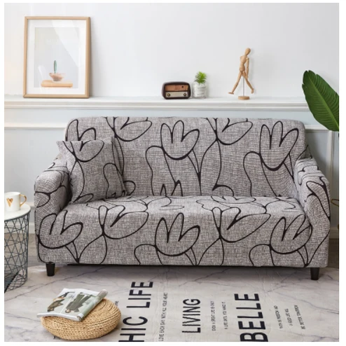 Stretch Sofa Cover Fitted Three Seater Slipcover with Elastic Design and Floral Print - Image 2