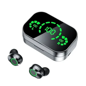 True Wireless Earbuds with Digital Display Charging Case and Bluetooth 5.3