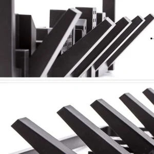 Wall Mounted and Hung Coat Rack with 5 Flip-Down Hooks Decorative Cityscape Design Wooden