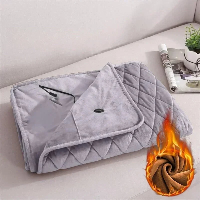 Wearable Heated Blanket with Portable Throw Design Soft Plush Fleece and USB Power - Image 2