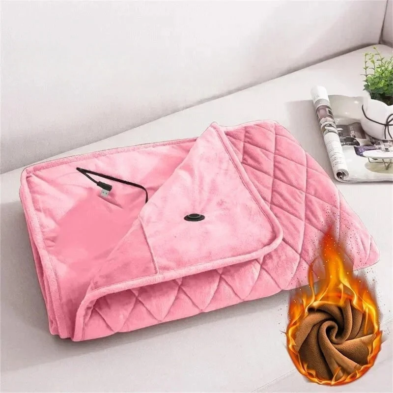 Wearable Heated Blanket with Portable Throw Design Soft Plush Fleece and USB Power - Image 3