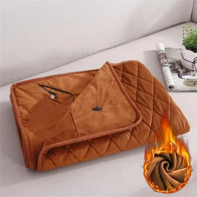Wearable Heated Blanket with Portable Throw Design Soft Plush Fleece and USB Power - Image 4